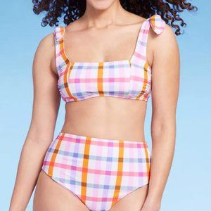 Kona Sol Plaid High Waist Bikini